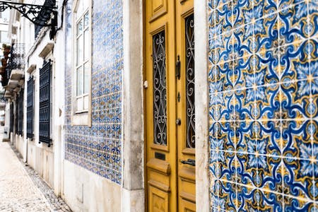 a residential doorway in Portugal